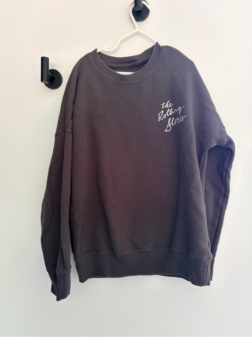 abercrombie kids Black Crewneck Sweatshirt with White Script